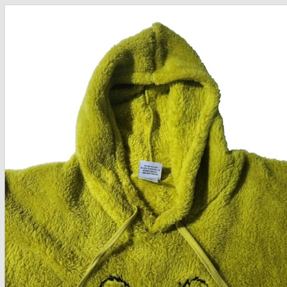 The Grinch Fleece Hoodie Crop Top Dr Seuss Size XL Green Big Grinch Face - Picture 4 of 13